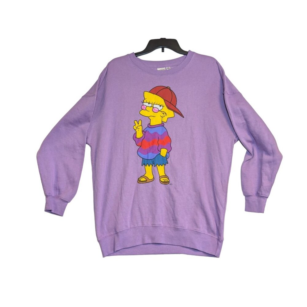 The Simpsons Cool Lisa Sweatshirt - Small - Purple Crewneck